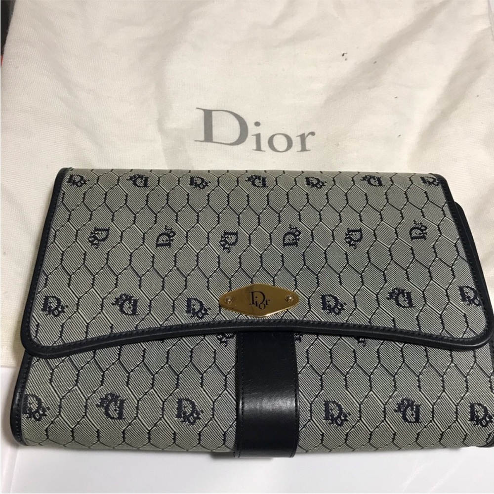 Dior Vintage Monogram Clutch Shoulder Bag